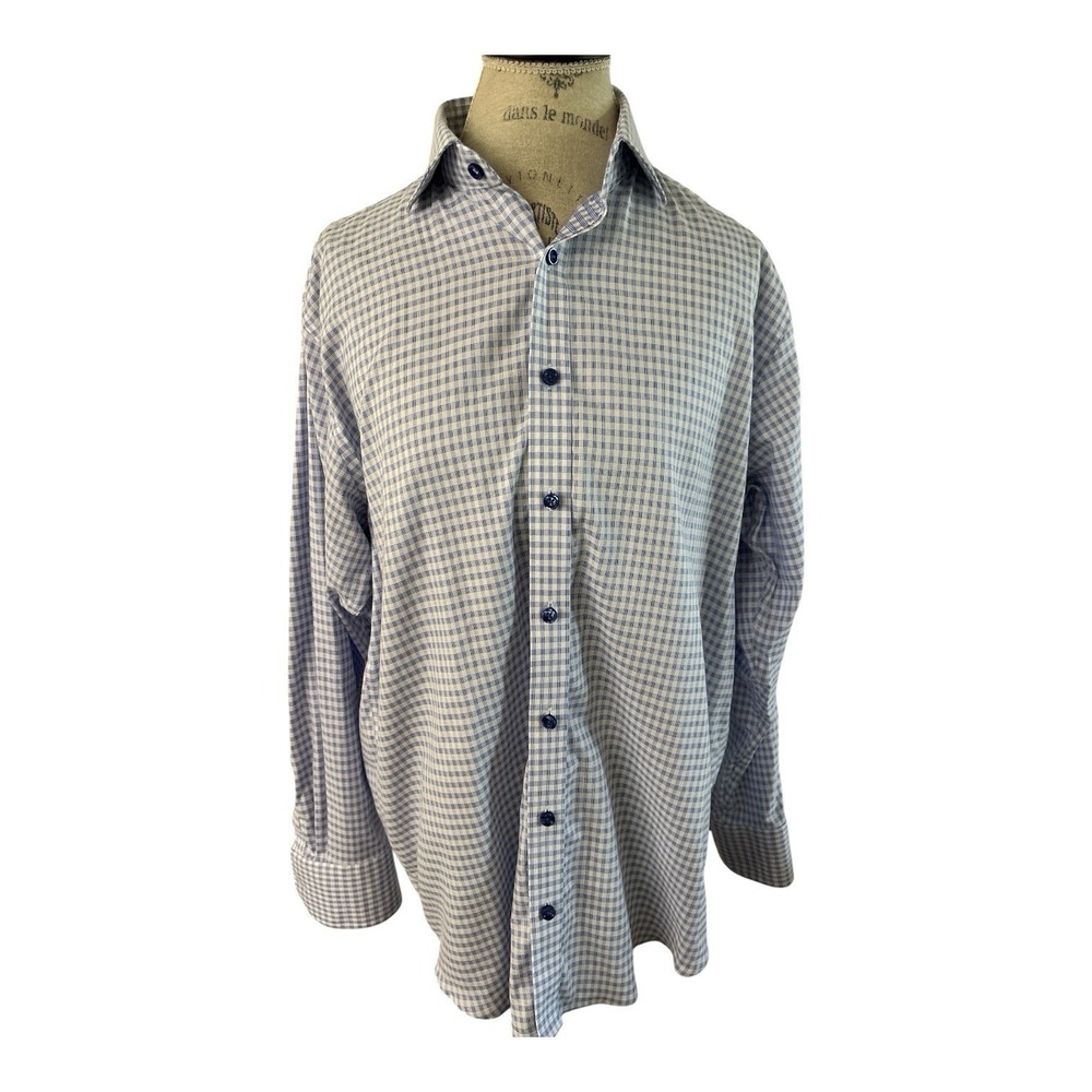 Twillory Safe Cotton Non-Iron Dress‎ Shirt Light Blue Traditional Fit 16 32/33
